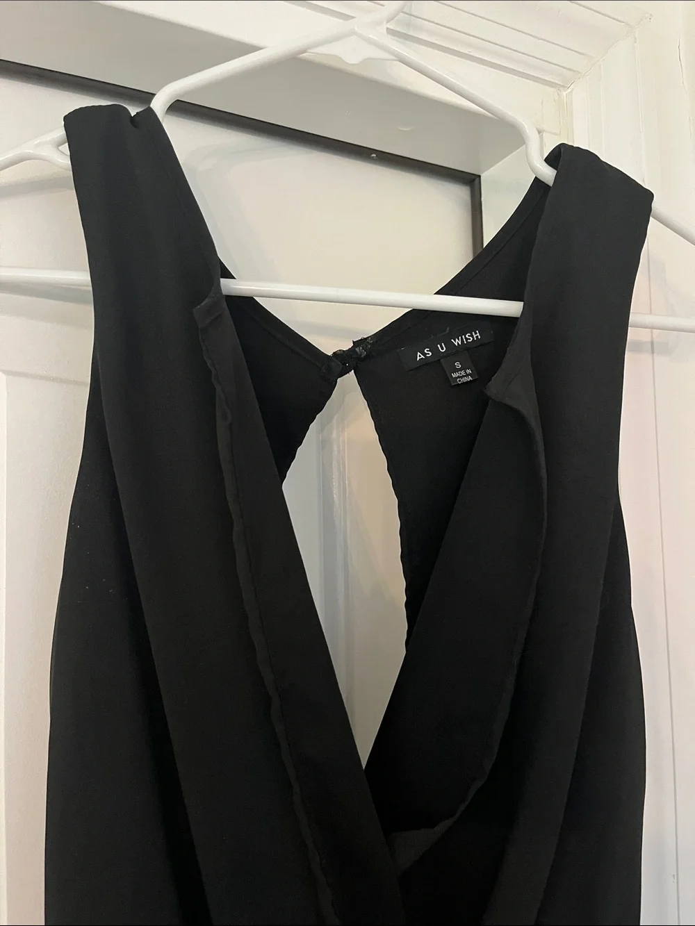 AS WISH Black Wide Leg Jumpsuit Size Medium Like New
